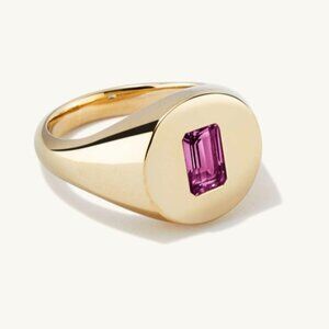 Mejuri Pink Sapphire Signet Ring